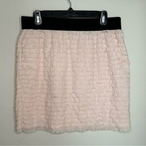 LC Lauren Conrad Size L Light Pink Ruffled Mini Skirt with Elastic Waistband